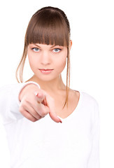 Image showing businesswoman pointing her finger