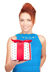 Image showing happy girl with gift box