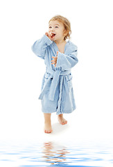 Image showing baby boy in blue robe