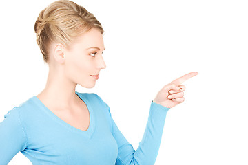 Image showing woman pointing her finger
