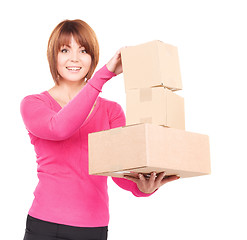 Image showing businesswoman with parcels