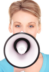 Image showing woman with megaphone