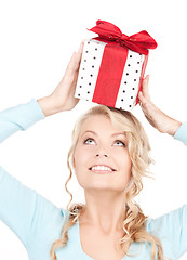 Image showing happy girl with gift box