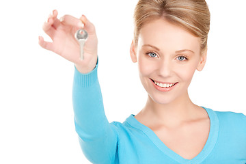 Image showing happy woman with keys