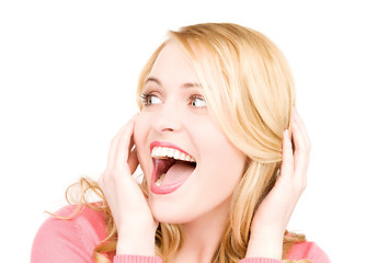 Image showing surprised woman face