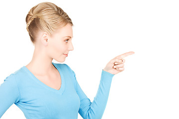 Image showing woman pointing her finger