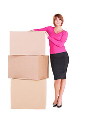 Image showing businesswoman with boxes