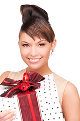 Image showing happy woman with gift box