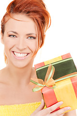 Image showing happy girl with gift box