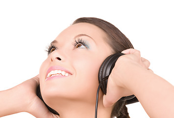 Image showing happy woman in headphones