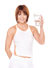 Image showing woman with glass of water