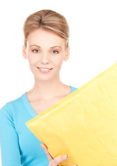 Image showing businesswoman with parcel