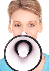 Image showing woman with megaphone