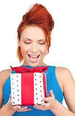 Image showing happy girl with gift box