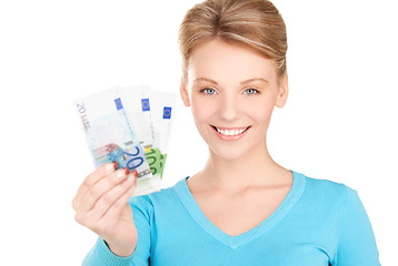 Image showing lovely woman with money