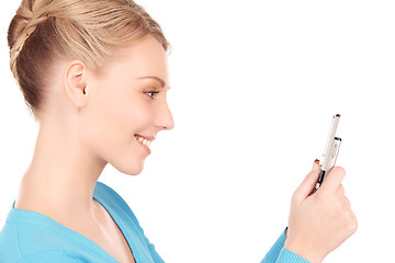 Image showing happy woman with cell phone