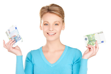 Image showing lovely woman with money