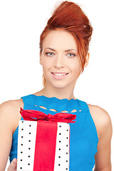 Image showing happy girl with gift box