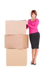 Image showing businesswoman with boxes