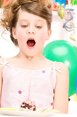 Image showing party girl with cake