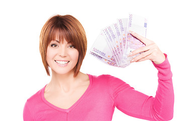 Image showing happy woman with money