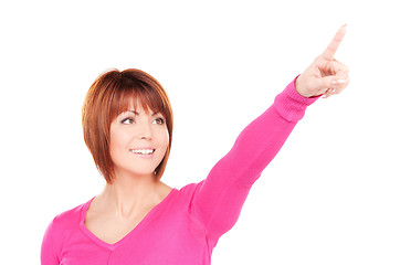 Image showing businesswoman pointing her finger