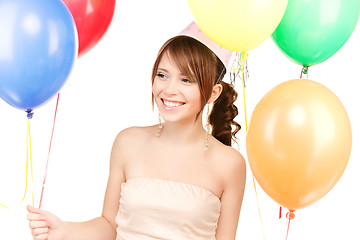 Image showing party girl with balloons