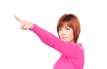 Image showing businesswoman pointing her finger