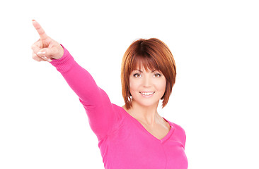 Image showing businesswoman pointing her finger