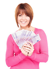 Image showing happy woman with money