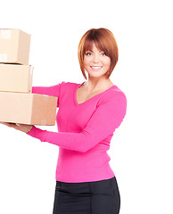 Image showing businesswoman with parcels