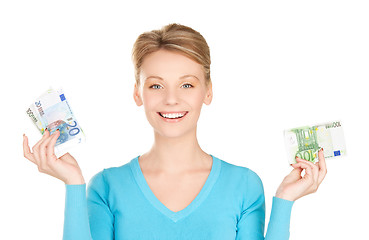 Image showing lovely woman with money