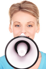 Image showing woman with megaphone