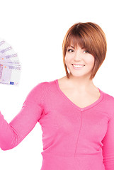 Image showing happy woman with money