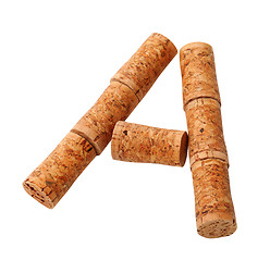 Image showing Letter A composed of wine corks