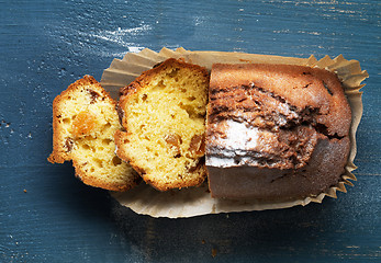 Image showing freshly baked sweet bread with dried fruits