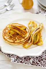 Image showing Pancake with banana