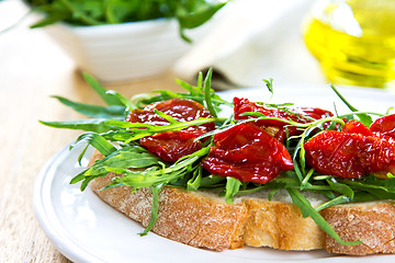 Image showing Sun dried Tomato with Rocket sandwich