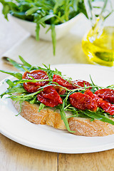 Image showing Sun dried Tomato with Rocket sandwich