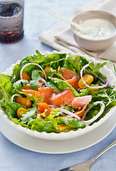 Image showing Smoked salmon salad