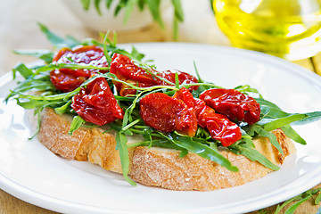 Image showing Sun dried Tomato with Rocket sandwich