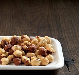 Image showing Closeup view of hazelnuts