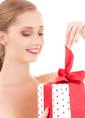 Image showing happy girl with gift box