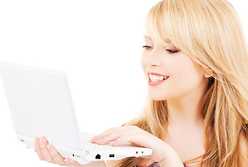 Image showing teenage girl with laptop computer