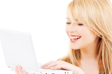 Image showing teenage girl with laptop computer