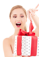 Image showing happy girl with gift box