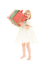 Image showing girl with gift box