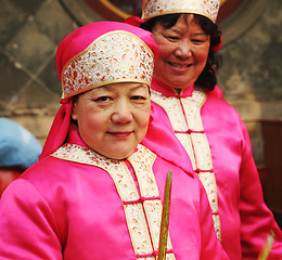 Image showing Chinese New Year celebrations in Qingdao, China - performer at a