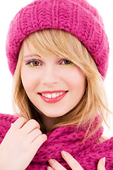 Image showing happy teenage girl in hat