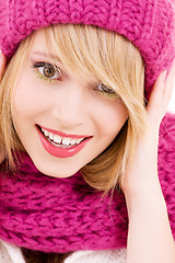 Image showing happy teenage girl in hat